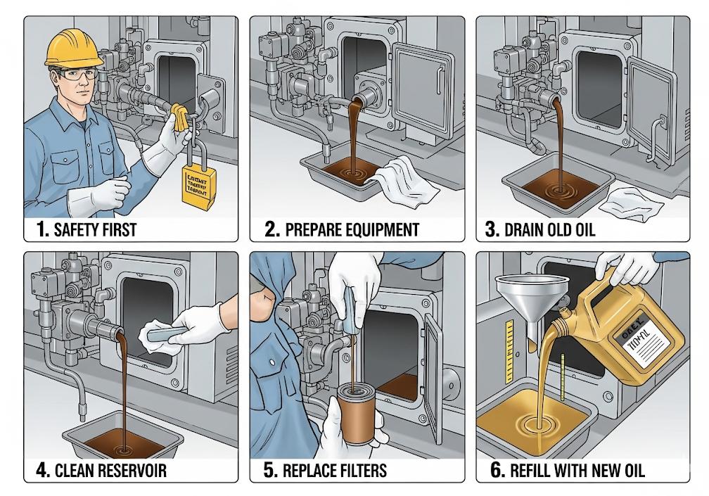 Cách Thay Dầu Thủy Lực Đúng Cách Để Kéo Dài Tuổi Thọ Máy Móc