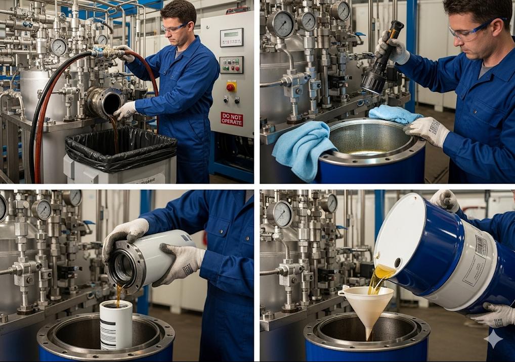 Hướng dẫn thay dầu thủy lực trong các hệ thống công nghiệp